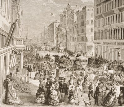 Broadway, New York City, um 1870, aus 